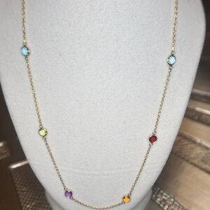 Elegant Multi-Color Gemstone Necklace